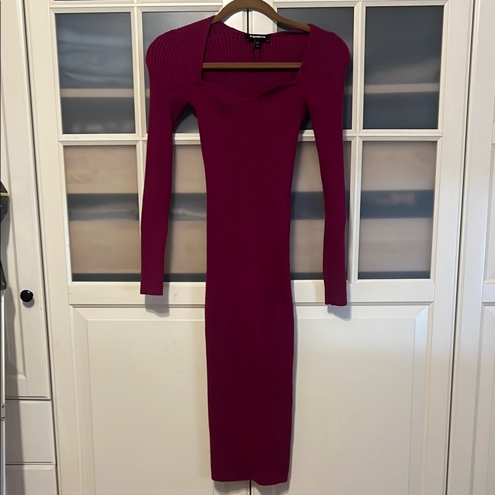 Express sweetheart neckline sweater dress